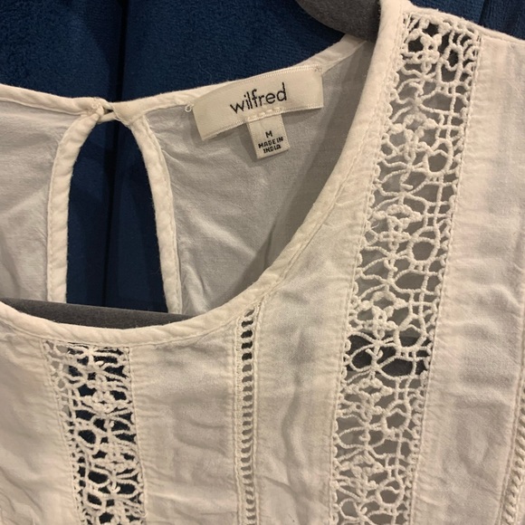aritzia wilfred white boho lace blouse top - medium - Picture 2 of 5